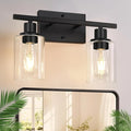 Matte Black 2-Light Bathroom Vanity Light by Indoibrightenyourbathroom