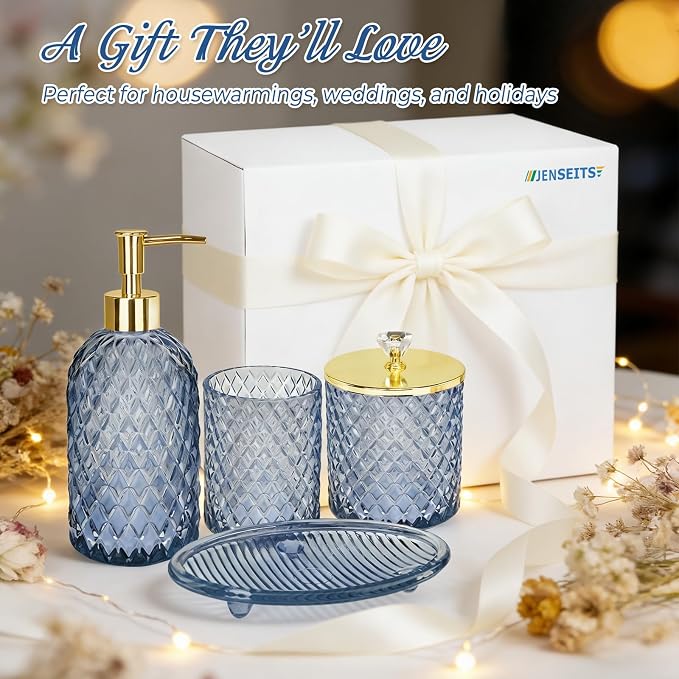 Jenseits Glass Bathroom Accessory Set 4 Piece - Image 8