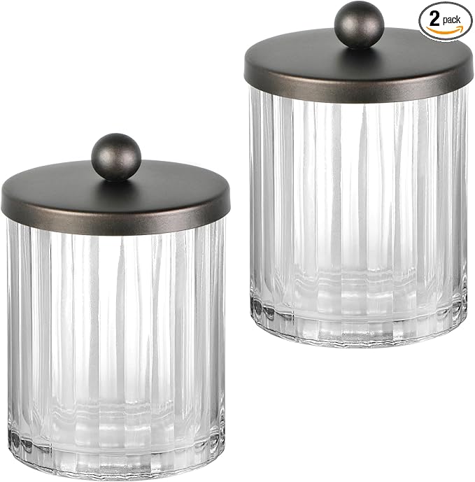 Amolliar Apothecary Jars Bathroom Vanity Storage Organizer Set, Countertop by Amolliar