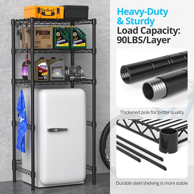 3-Tier Mini Fridge Stand, Adjustable Heavy Duty Storage Shelves, Maximizes - Image 5
