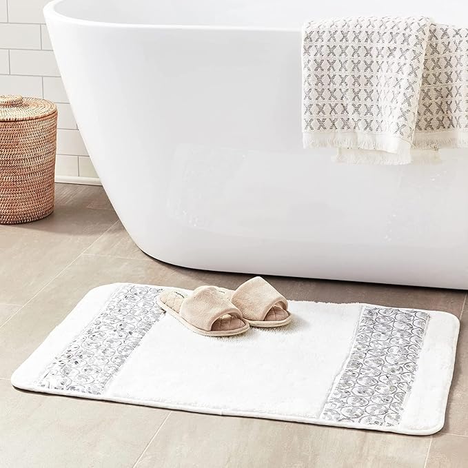 Zahari Home Sinatra Modern Bathroom Rug Classic Luxury Bath Rug Contemporary by ZahariHome