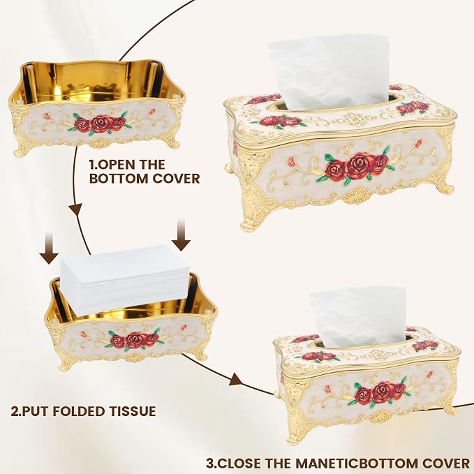 Geesatis Tissue Box Cover, Rectangle Tissue Box Holder, Rectangular Napkin - Image 9