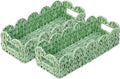 Green Toilet Basket, 2 Pack Scalloped Wicker Basket by WEAVECOMFORTINTOEVERYCORNER