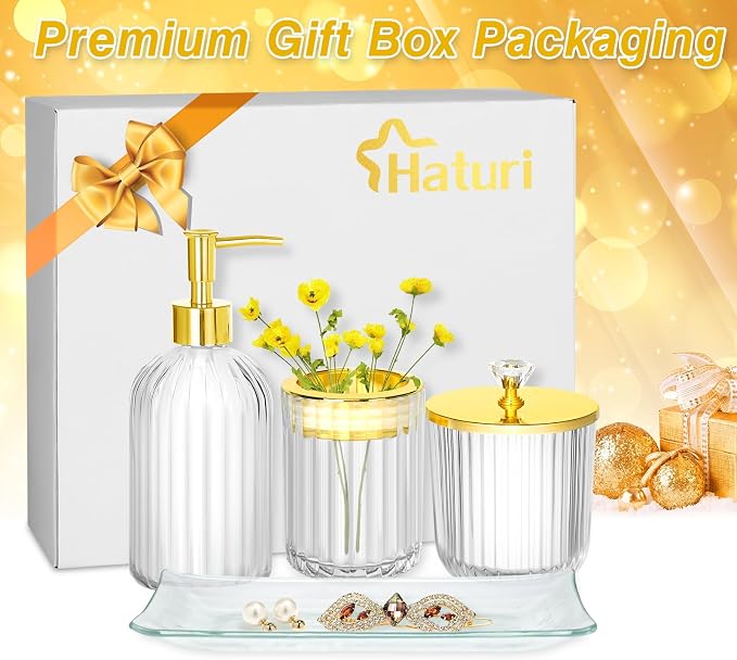 Bathroom Accessories Set, Toothbrush Holder, Apothecary Jar, Vanity Tray - Image 6