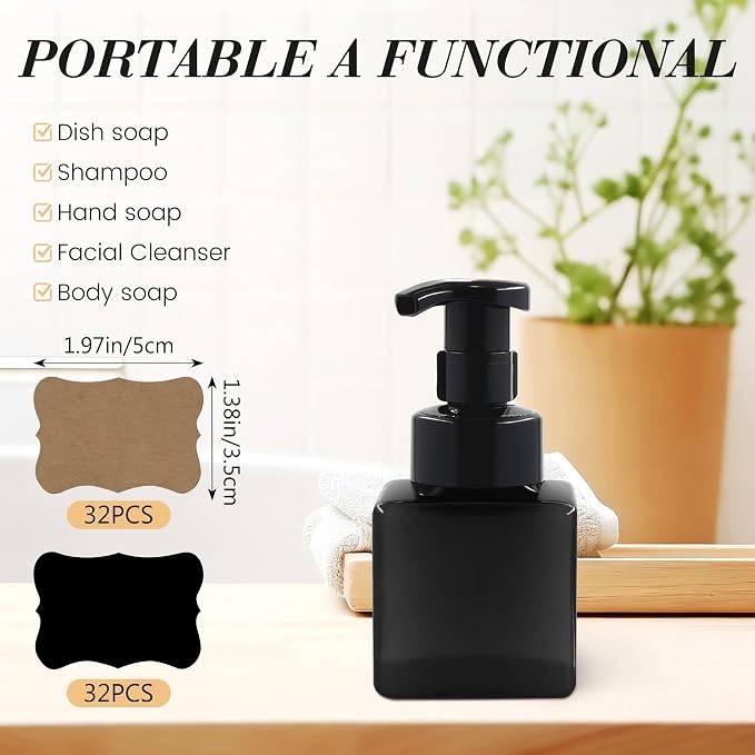 8.5 oz Foaming Soap Dispenser Plastic Foaming Pump Bottle, Refillable Dispenser - Image 3