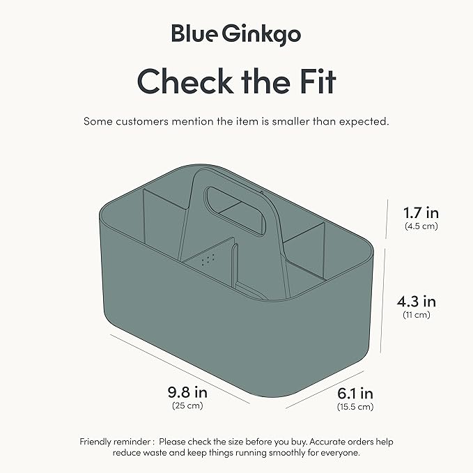BLUE GINKGO Stackable Organizer Caddy – Korean-Made Portable Tote - Image 3