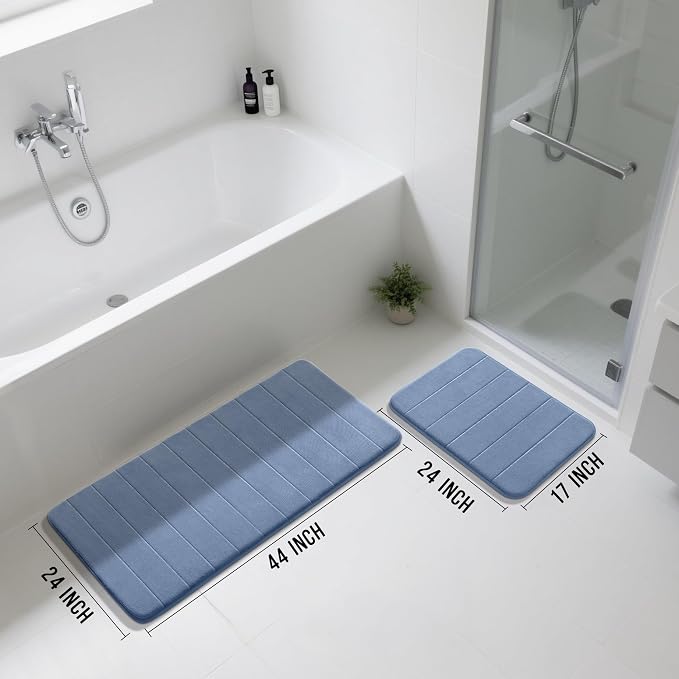 Yimobra Large Bath Mat Set 2 Piece- Super Soft Absorbent Quick Dry Memory Foam - Image 2