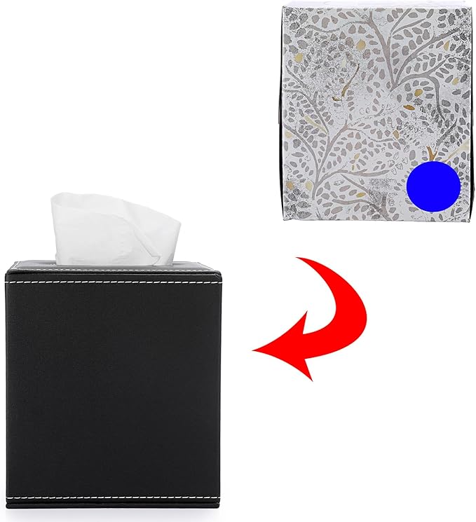 Sumnacon Square Leather Tissue Box Cover - Image 5