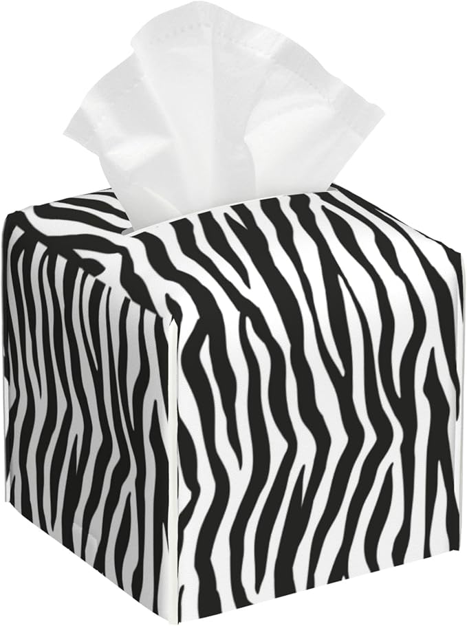 Zebra Stripes Tissue Box Cover Square by sndheke