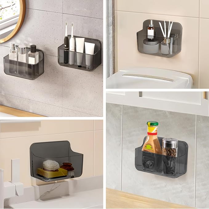 CGBE 2 Packs Cabinet Door Organizer, Acrylic Adhesive Shelf Wall Mounted Storage - Image 6