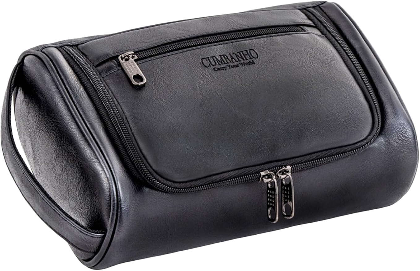 Mens Toiletry Bag, Compact Dopp Kit by CUMBANHO