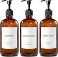 GMISUN Glass Shampoo and Conditioner Dispenser, Shower Soap Dispenser Bottles by GMISUN