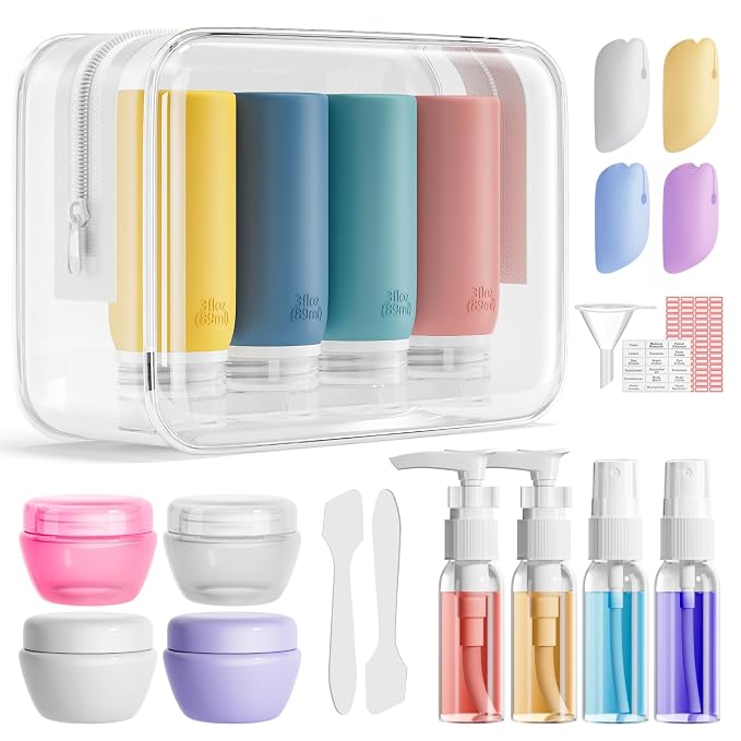 Muslish 21 Pack Travel Bottles for Toiletries, Leak-Proof TSA Compliant by MUSLISH