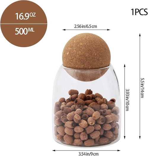 1 Pack 5.5 In Glass Storage Container, Ball Cork Jar Decorative Organizer - Image 2