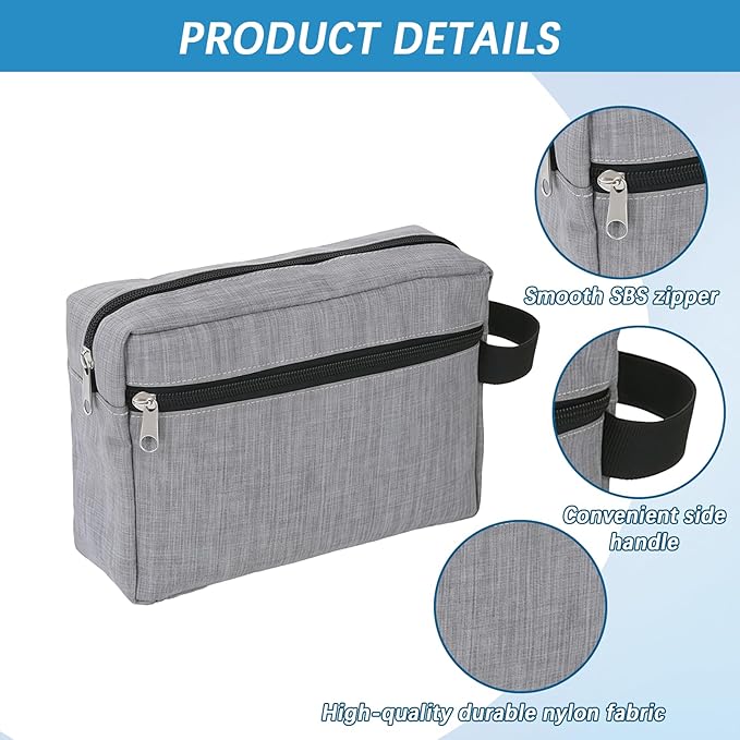 8 PCS Travel Toiletry Bag for Women and Men, Travel Pouch, Large Shaving Bag - Image 3