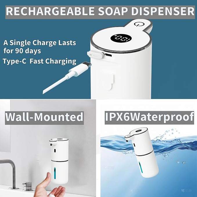 Automatic Soap Dispenser Touchless, Foaming Soap Dispenser 6 Adjustable Level - Image 5