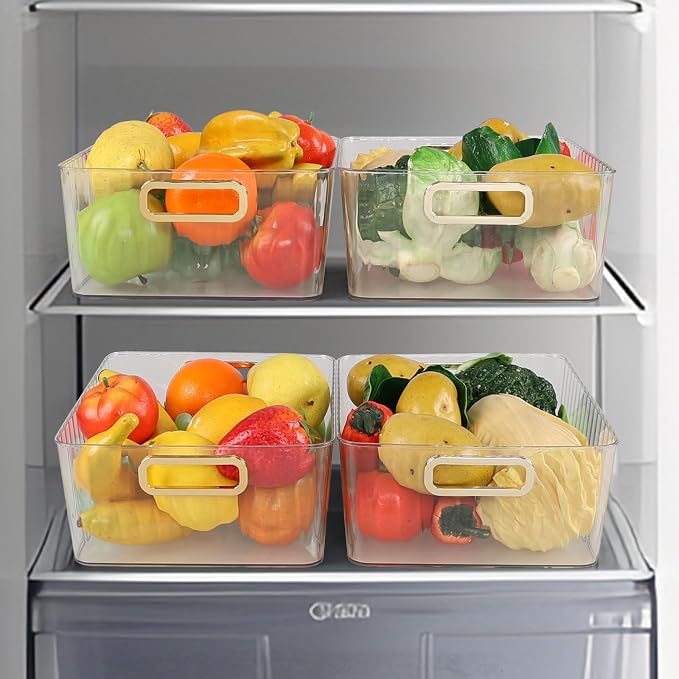 4 Pack Clear Plastic Storage Container Bins - Image 4