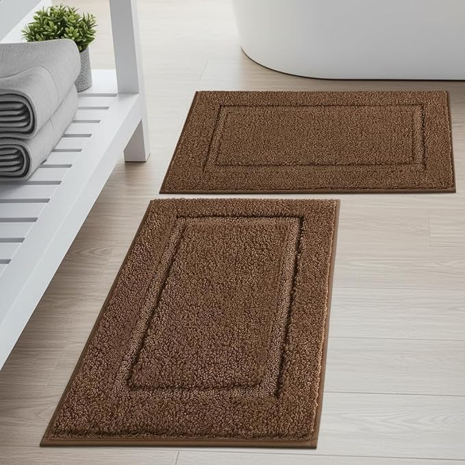 SHACOS Super Soft Bathroom Rugs Set of 2 Pieces 32x20 inch Microfiber Bath Rugs by SHACOS