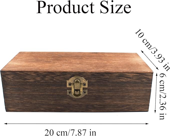 Wood Storage Box with Lid Solid Wood Container Box Decorative Table Large - Image 2