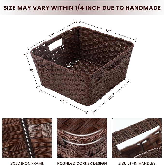 Wicker Storage Baskets, Baskets - Image 2