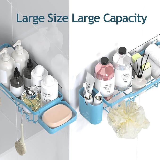Shower Caddy Adhesive Shower Organizer 7-Pack, Rustproof Stainless Steel - Image 9