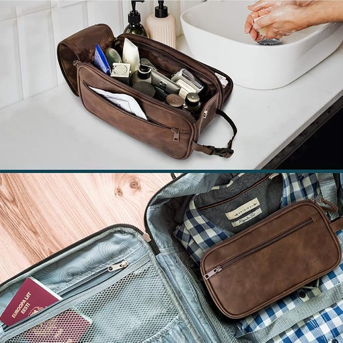 PAVILIA Toiletry Bag for Men, Travel Essentials Shaving Dopp Kit, Mens Travel - Image 6