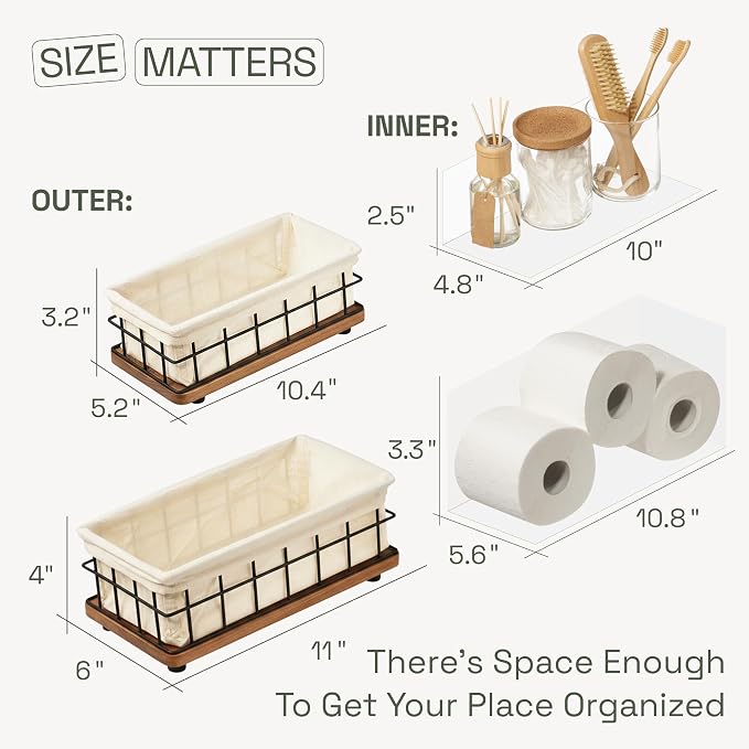 BAOBAB WORKSHOP Wooden Bathroom Basket Organizer & Storage, Toilet Paper Basket - Image 4