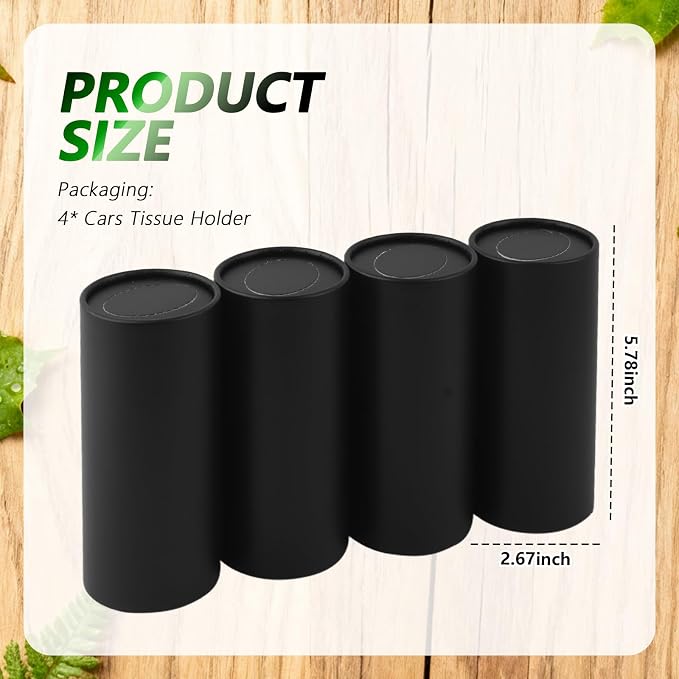 4PCS Car Tissue Holder, Pull Out Minimalist Car Tissues Cylinder - Image 2