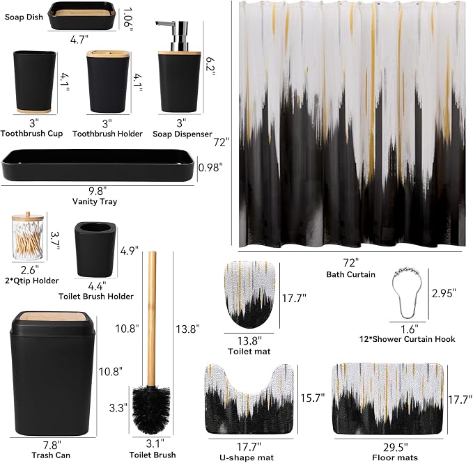 Black Bathroom Accessories Set - Image 6