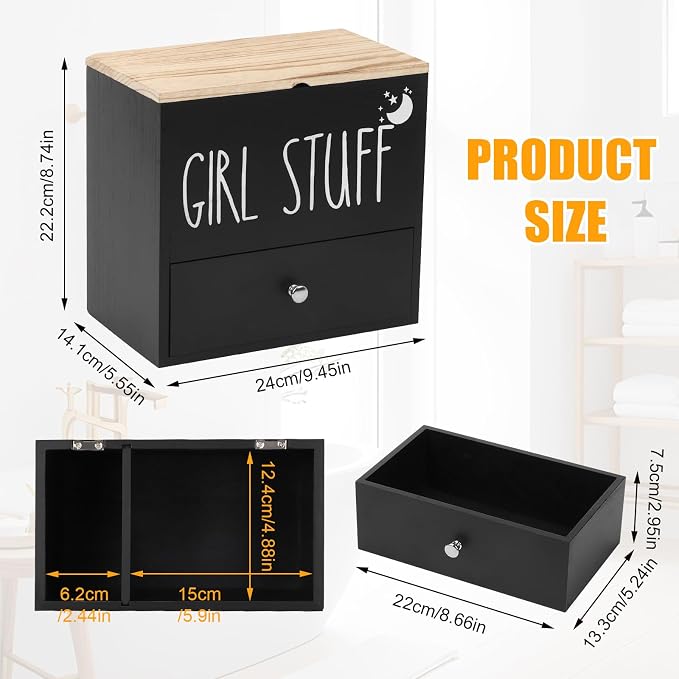 Tampon Holder for Bathroom, Feminine Product Organizer Pad Case - Image 2