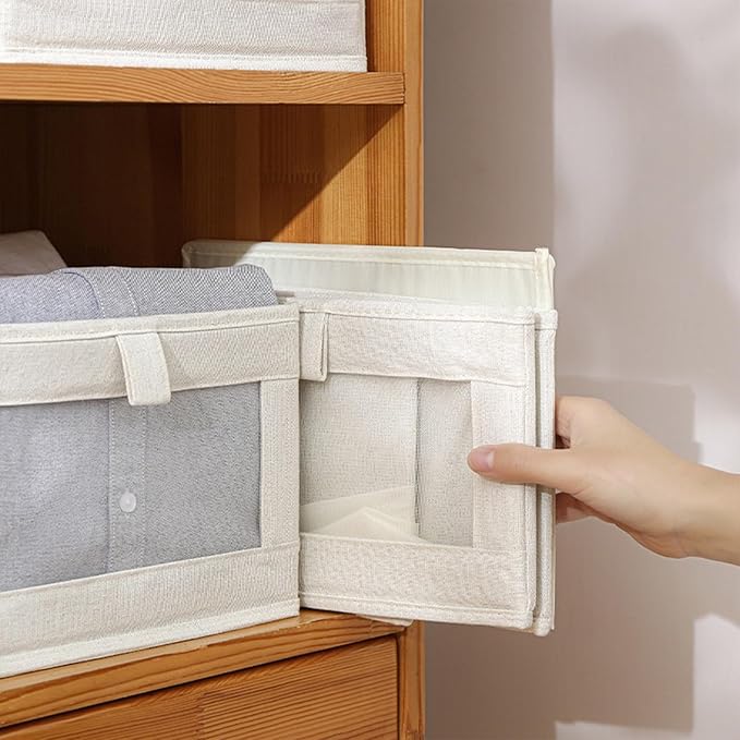 Linen Closet Organizers And Storage, 4 Pack Storage Bins Baskets - Image 5
