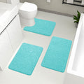 YIHOUSE Bathroom Rugs Mat Set 3 Piece Teal, Memory Foam Bath Mats Sets by YIHOUSE