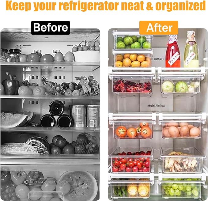 URALFA Fridge Drawer Organizer, Adjustable Refrigerator Drawers - Image 3