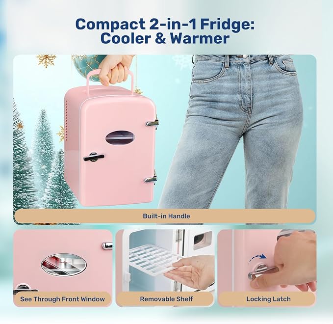 HealSmart Mini Fridge Portable 4 Liter/6 Can - Image 4