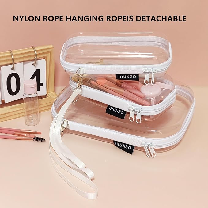 3 PCS Clear Hard Shell Zipper Case - Image 4