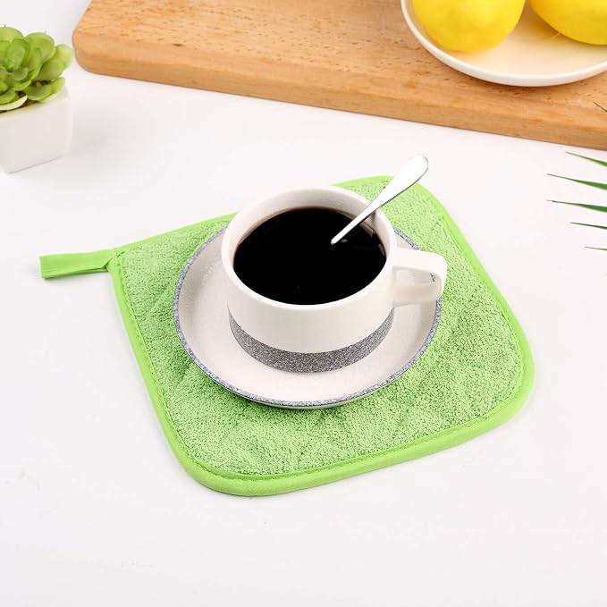 100% Cotton Kitchen Everyday Basic Terry Pot Holder Heat Resistant Coaster - Image 7