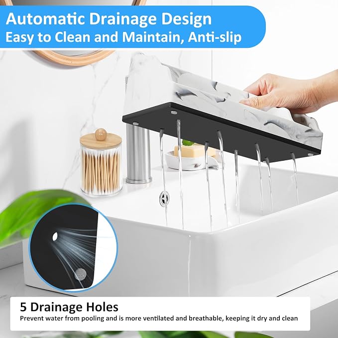 Marble Toothbrush Holder for Bathroom Organizer Countertop, Toothbrush Organizer - Image 6