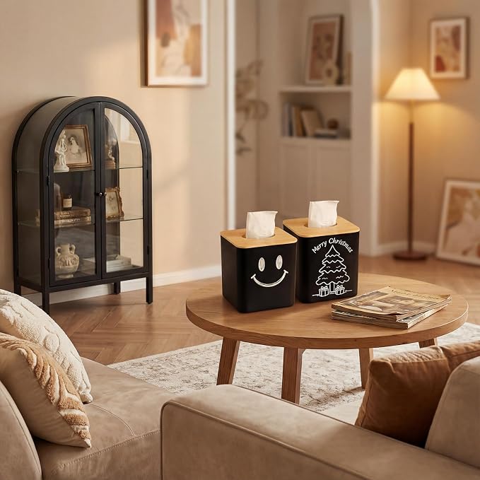 Black Tissue Box Cover, Square Tissue Box Holder - Image 9