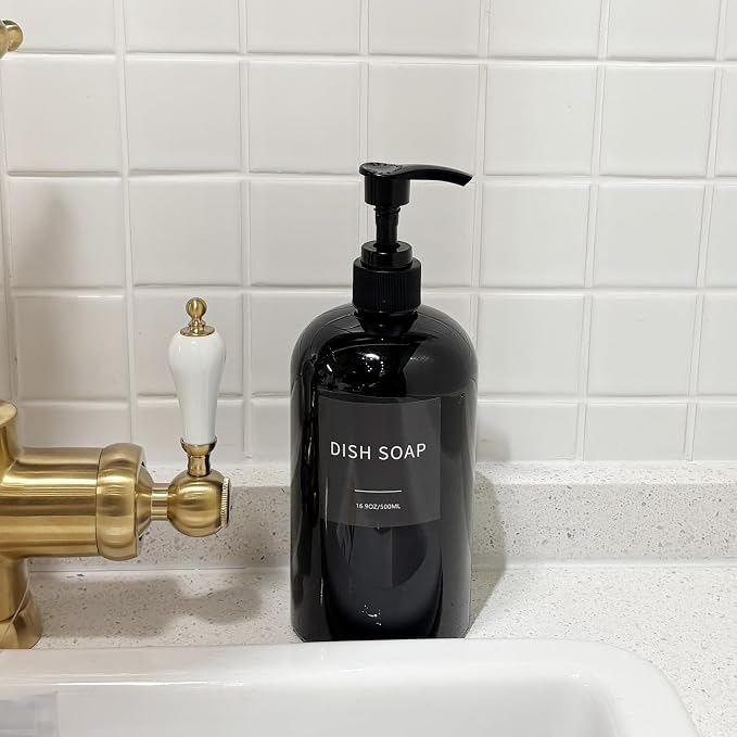 Soap Dispenser with Waterproof Labels, Thickened Plastic Hand Soap Dispenser - Image 4