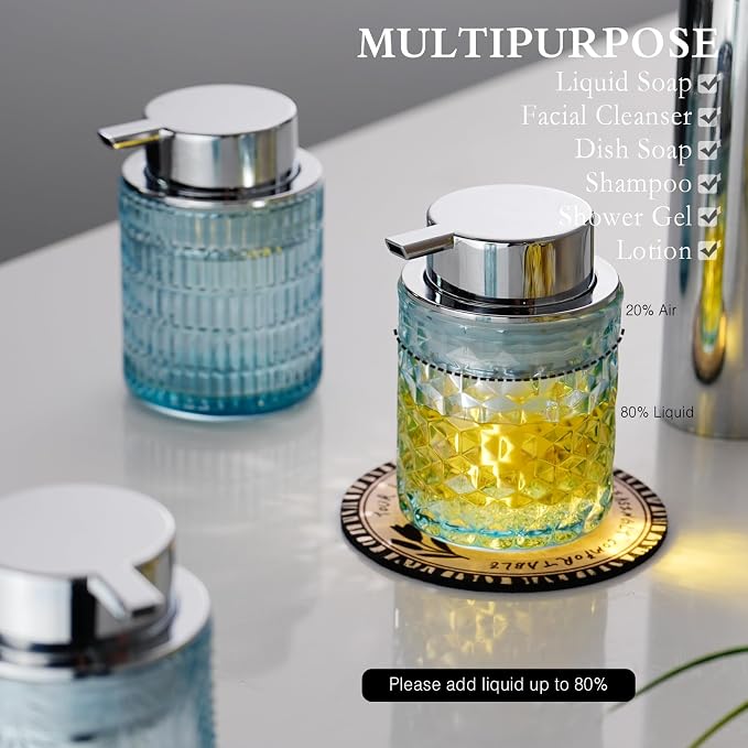 Hand Soap Dispenser Glass, Refillable Liquid Dispenser - Image 3