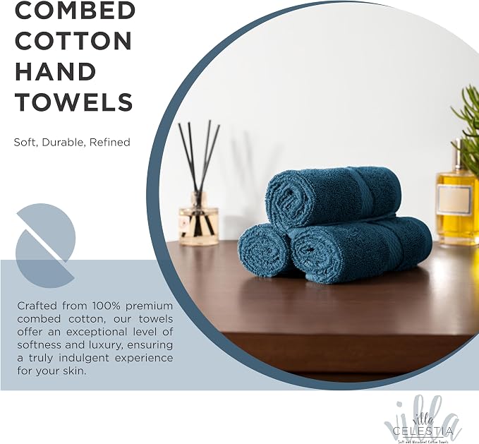 100% Cotton Hand Towel Set of 4, Sustainable, Highly Absorbent, Quick Drying - Image 2