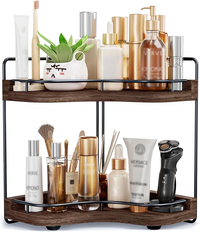2-Tier Corner Bathroom Counter Organizer by Unknown