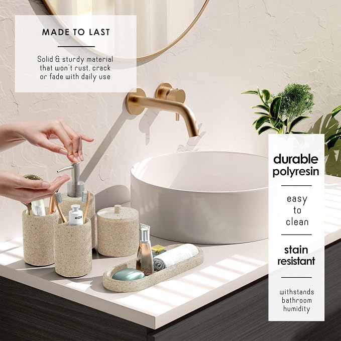 Clara Clark Beige Bathroom Set - Image 3