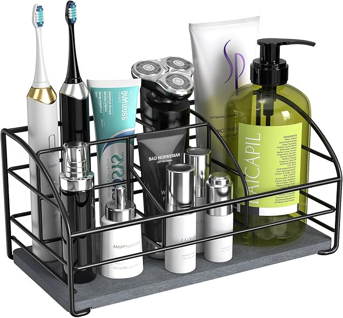 Luxspire Toothbrush Holders, 5 Slots Bathroom Counter Organizer - Image 8