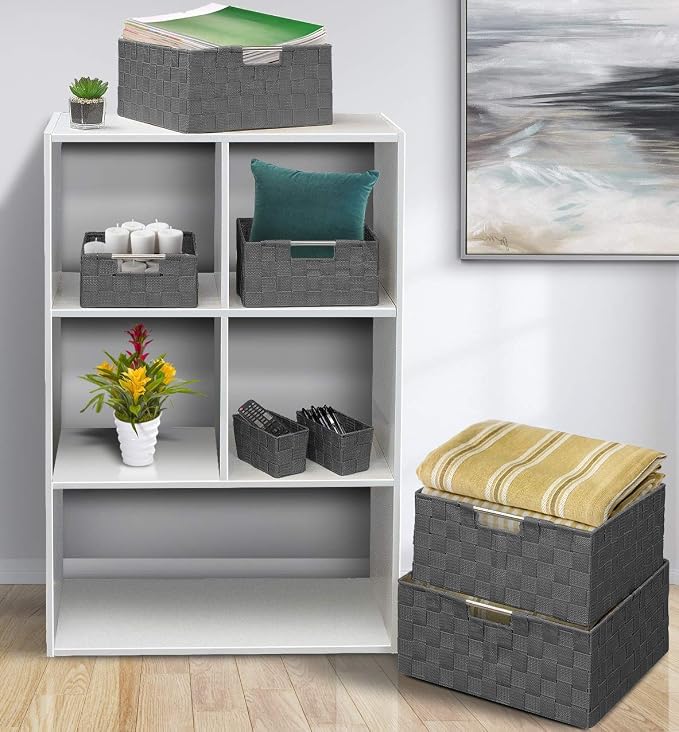 Sorbus Storage Baskets for Organizing, Mesh Hand-Woven Design, Linen Closet - Image 2