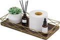 Toilet Paper Basket Holder, Wood and Metal Toilet Tray Vanity Organizer by Lixple