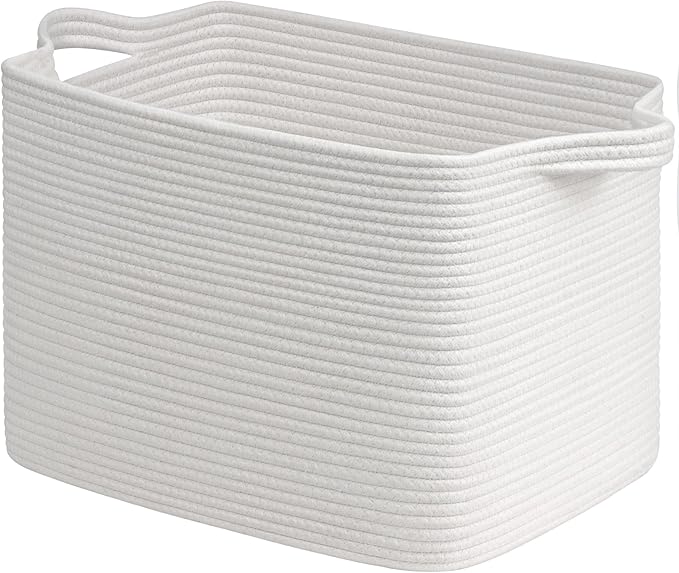 Goodpick Large Woven Basket 18" x 14" x 12" Cotton Rope Storage Baskets by Goodpick
