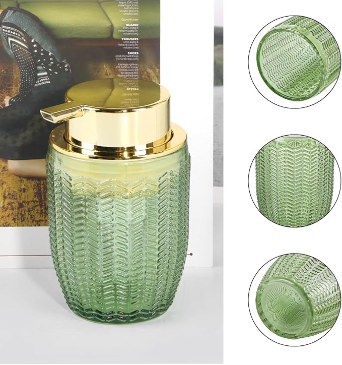 Green Foaming Soap Dispenser, Glass Foam Hand Soap Dispenser - Image 6