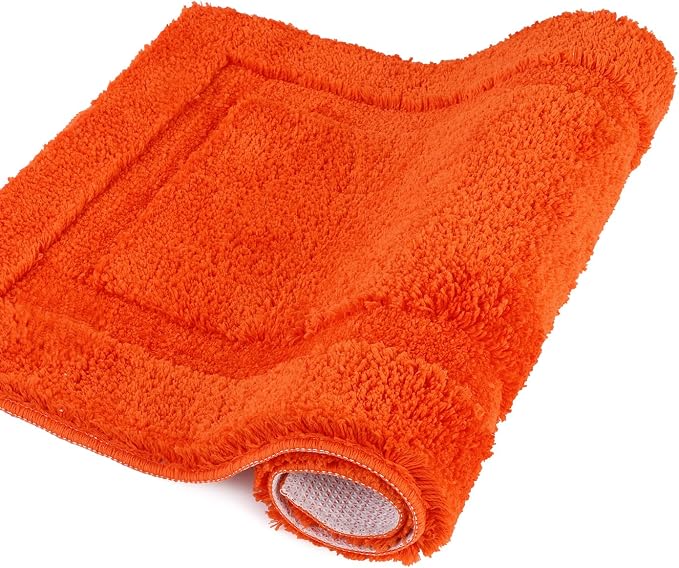 SHACOS Orange Fall Bathroom Rugs Sets 3 Piece, Soft Fluffy Water Absorbent - Image 9