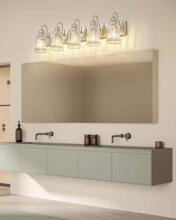 Bathroom Light Fixtures, HWH 5-Light Vanity Light, Modern Brushed Nickel Wall - Image 7